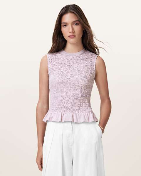 Image for Ode Smocked Sleeveless Tank Top