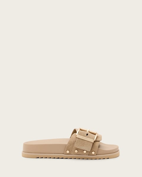 Image for Ellie Studded Buckle Leather Sliders