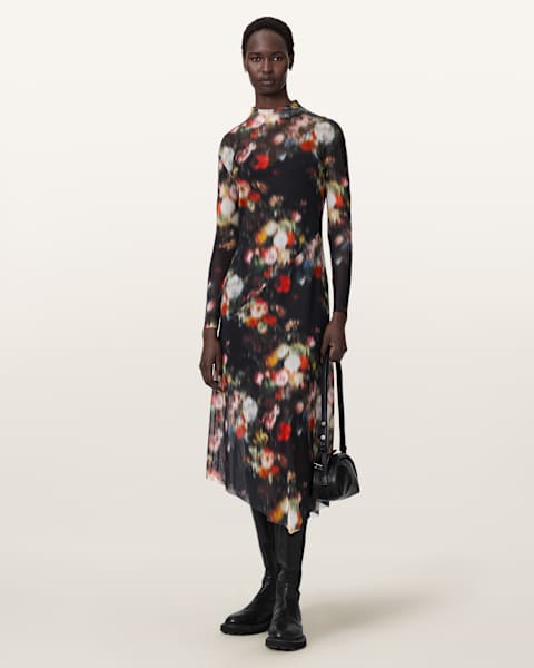 all saints evening dresses Monica Evening Maxi Dress Black
