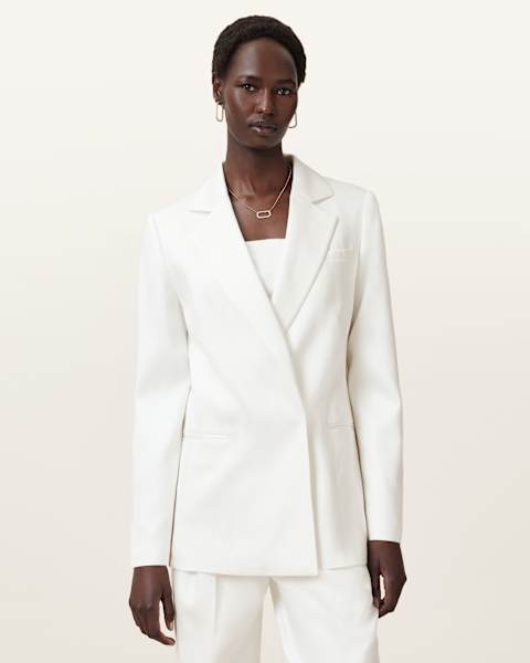 Image for Bonnie Double-Breasted Linen Blend Blazer