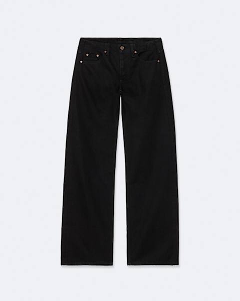 Jet Black Nico Low-Rise Wide-Leg Jeans