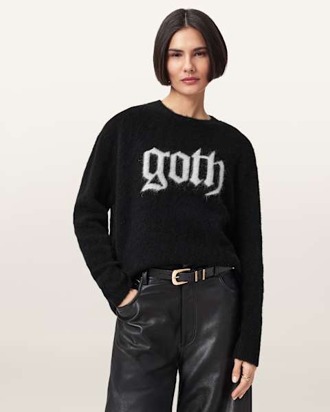 Goth Motif Crew Neck Jumper