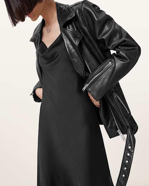 strapless open back dress Elegant Cocktail Party Black Genuine Leather Dress – Jacket Hunt main image 0