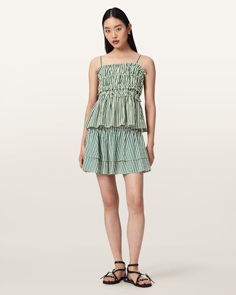 Kali Cotton Striped Mini Skirt