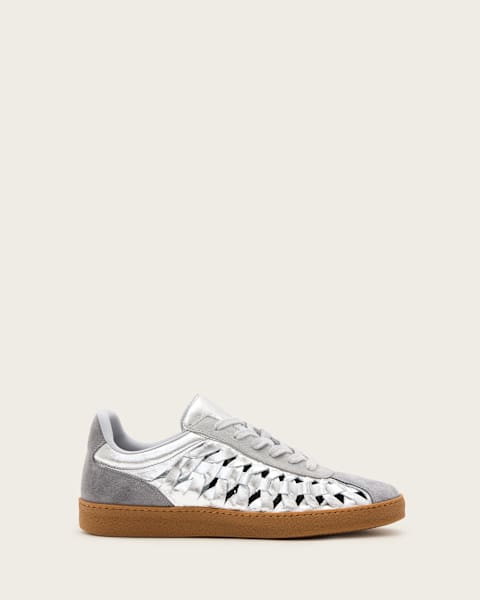 Image for Velma Low Top Round Toe Woven Leather Trainers