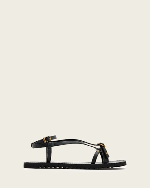 Tyla Eyelet Leather Buckle Sandals