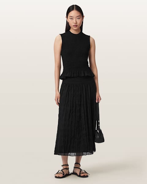 Asal Ruched Maxi Skirt