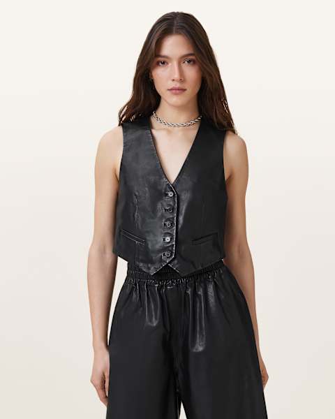 Image for Arla Lea Leather Waistcoat