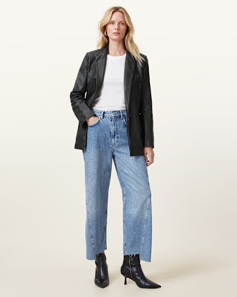 Image for Deri Single Breasted Leather Blazer