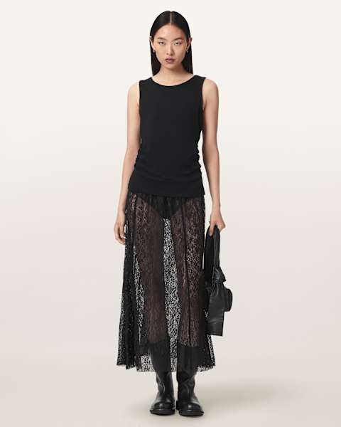 Arran Snake Print Midi Skirt