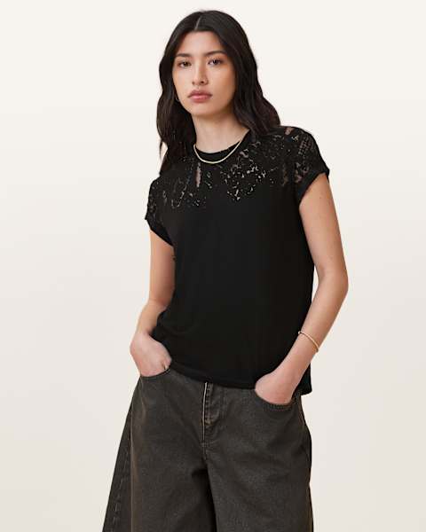 Image for Anna Snake Print Devore T-Shirt