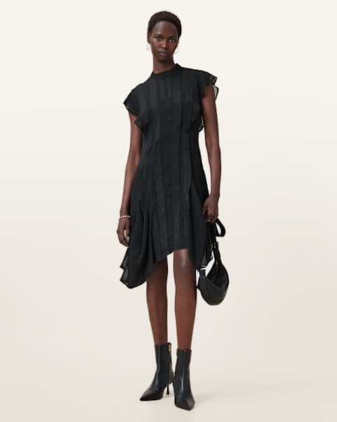 Fleur Textured Asymmetric Hem Dress