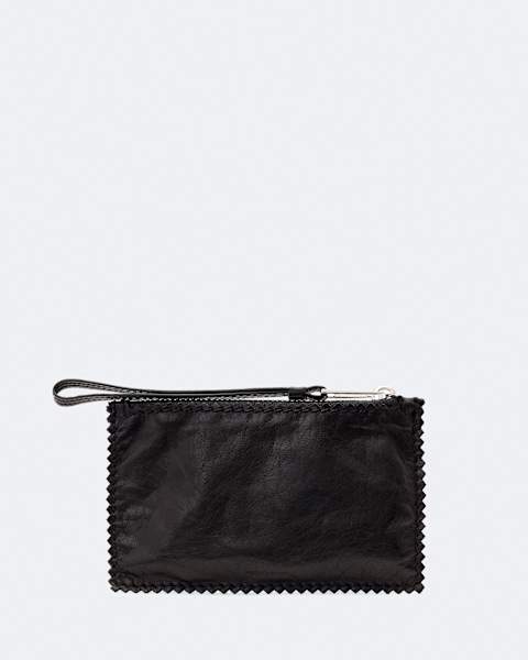 Siloh Pinked Edge Small Leather Pouch