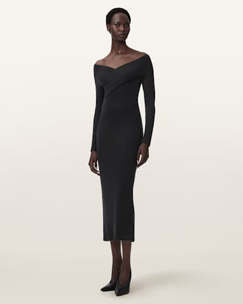 all saints black dress long sleeve Women's Long Sleeve Dresses | Full Sleeve Dresses