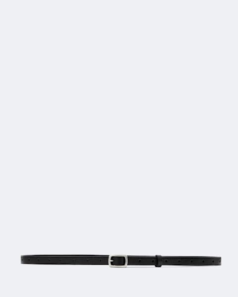 Halle Skinny Leather Punch-Hole Belt