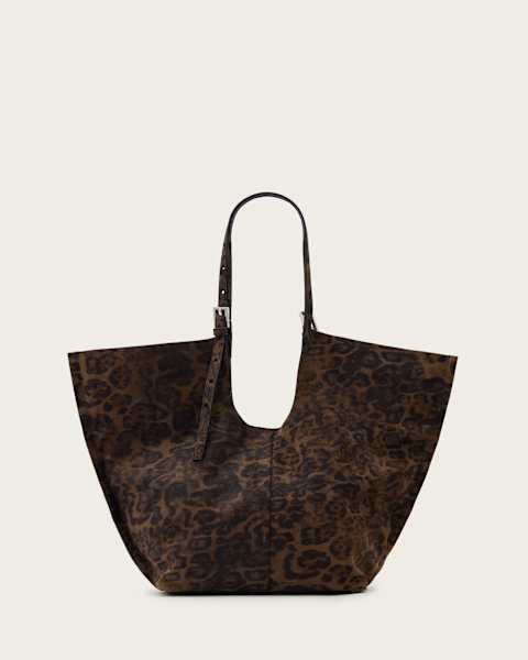 Shop the Ara Leopard Print Suede Tote Bag