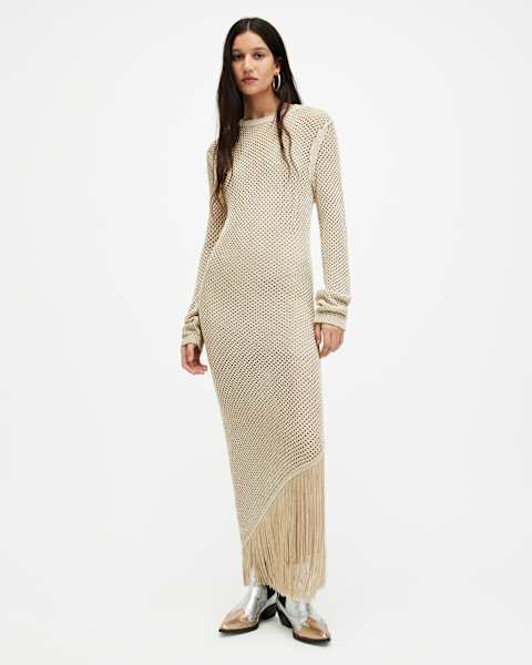 Image for Jesse Metallic Crochet Midi Dress