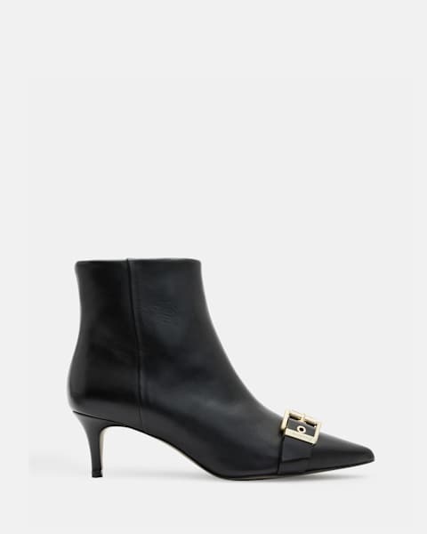 Image for Rebecca Pointed Toe Leather Buckle Boots
