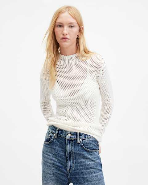 Image for Avril Roll Neck Open Stitch Jumper