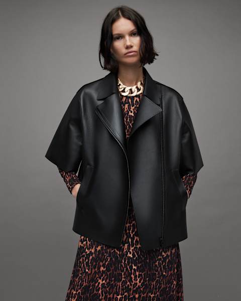 Image for Bayla Bonded Leather Short Sleeve Jacket