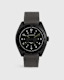 Subtitled GMT IV Matte Black Stainless Steel and Slate Leather Watch