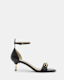 Gloria Chain Strap Leather Heel Sandals