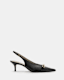 Grace Leather Chain Slingback Heels