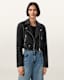 Elora Cropped Slim Leather Biker Jacket