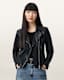 Vela Slim Fit Leather Biker Jacket