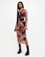 Tia Colca Mesh Printed Midi Dress