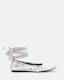 Alia Metallic Leather Ribbon Ballet Pumps