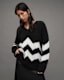 Ziggi Zig Zag Striped V-Neck Jumper