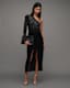 Sami Velvet Gathered Draped Midi Skirt