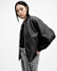 Belle Oversized Leather Bomber Jacket