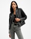 Cawley Funnel Neck Leather Biker Jacket