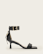 Noir Leather Heeled Sandals
