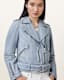 Balfern Denim-Effect Leather Biker Jacket