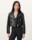 Elora Cropped Slim Leather Biker Jacket