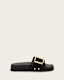 Ellie Raffia Buckle Leather Sliders