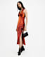 Karla V-Neck Silk Blend Midi Dress