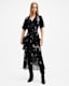 Alana Printed Wrap Over Midi Dress