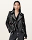 College Relaxed Fit Leather Biker Jacket