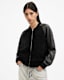 Renata Leather Sleeve Bomber Cardigan