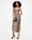 Amaya Leopard Print Cut Out Midi Dress