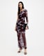Eris One Shoulder Mesh Floral Midi Dress
