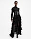 Cavarly Long Sleeve Ruffle Maxi Dress