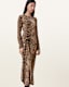 Rivi Draped Long Sleeve Midi Dress
