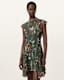 Fleur Printed Asymmetric Mini Dress