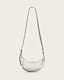 Half Moon Metallic Leather Crossbody Bag