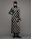 Juela Mesh Striped Sequin Midi Dress